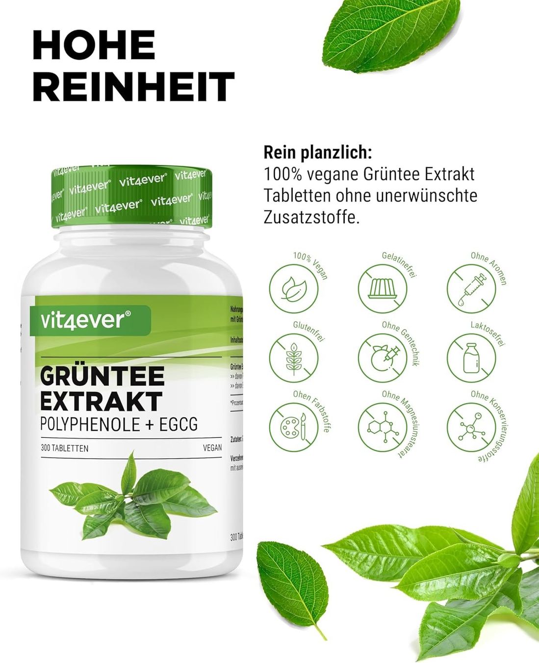 Cibi & Specialità: Grüntee Extrakt 2000mg EGCG 300 Tabletten – Nuovo e nell'imballaggio originale da Suhr venduto da SchnapperCH 2