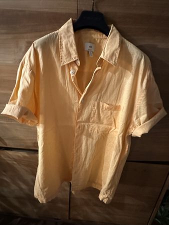 Sommerliches H&M Leinenhemd, hellorange, Grösse M – Top!