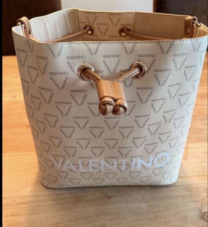 Valentino Beuteltasche beige gemustert 