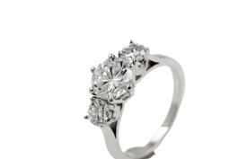 Ring mit 3 Brillanten 2.16ct 18K Weissgold Zertifikat *S3002
