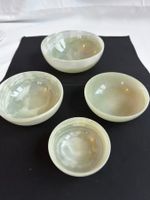 4 alte Steinschalen aus grünem Onyx