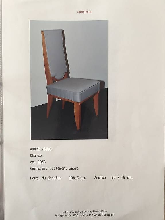 Sedie: Andre Arbus Stuhl 1938 Art Deco – Usato da Winterthur venduto da ArT-78 3
