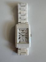 Originale Emporio Armani-Uhr, Keramik, weiss