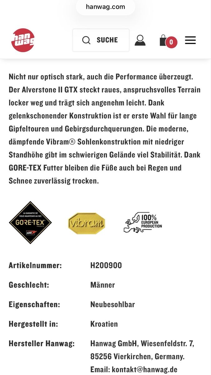 Hanwag Scarpe da uomo: Hanwag Alverstone II GTX Gr. 45 – Usato da Thalwil venduto da niina 7