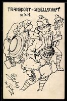 Handgemalt: Soldaten beim Transport von 