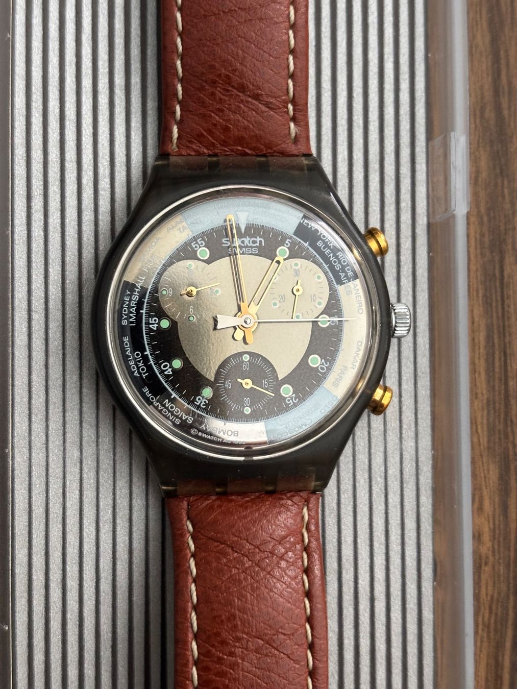 Swatch Orologi: Swatch Quartz Chrono Colossal braun – Usato da Kleinandelfingen venduto da Baba23 1