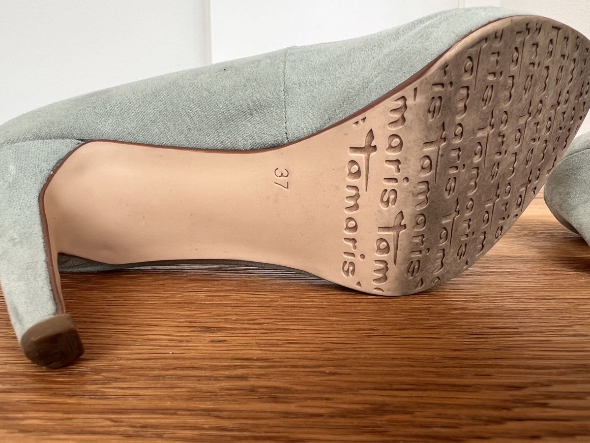 Tamaris Scarpe da donna: Tamaris Pumps Gr. 37, Wildlederoptik, mintgrün – Usato da Gipf-Oberfrick venduto da Sonne010203 4
