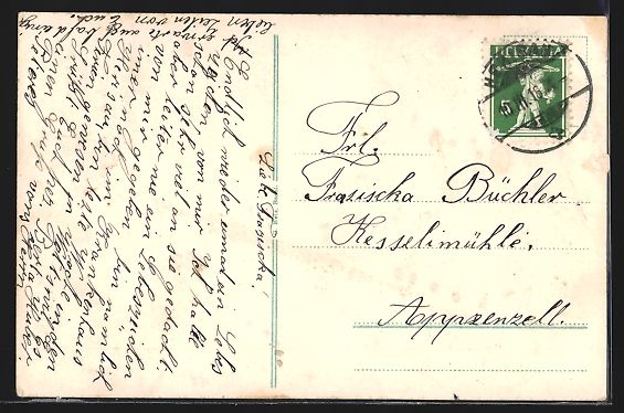 Cartoline postali: AK Herisau, Blick auf die Poststrasse – Usato da Berlin venduto da bartko-reher 1