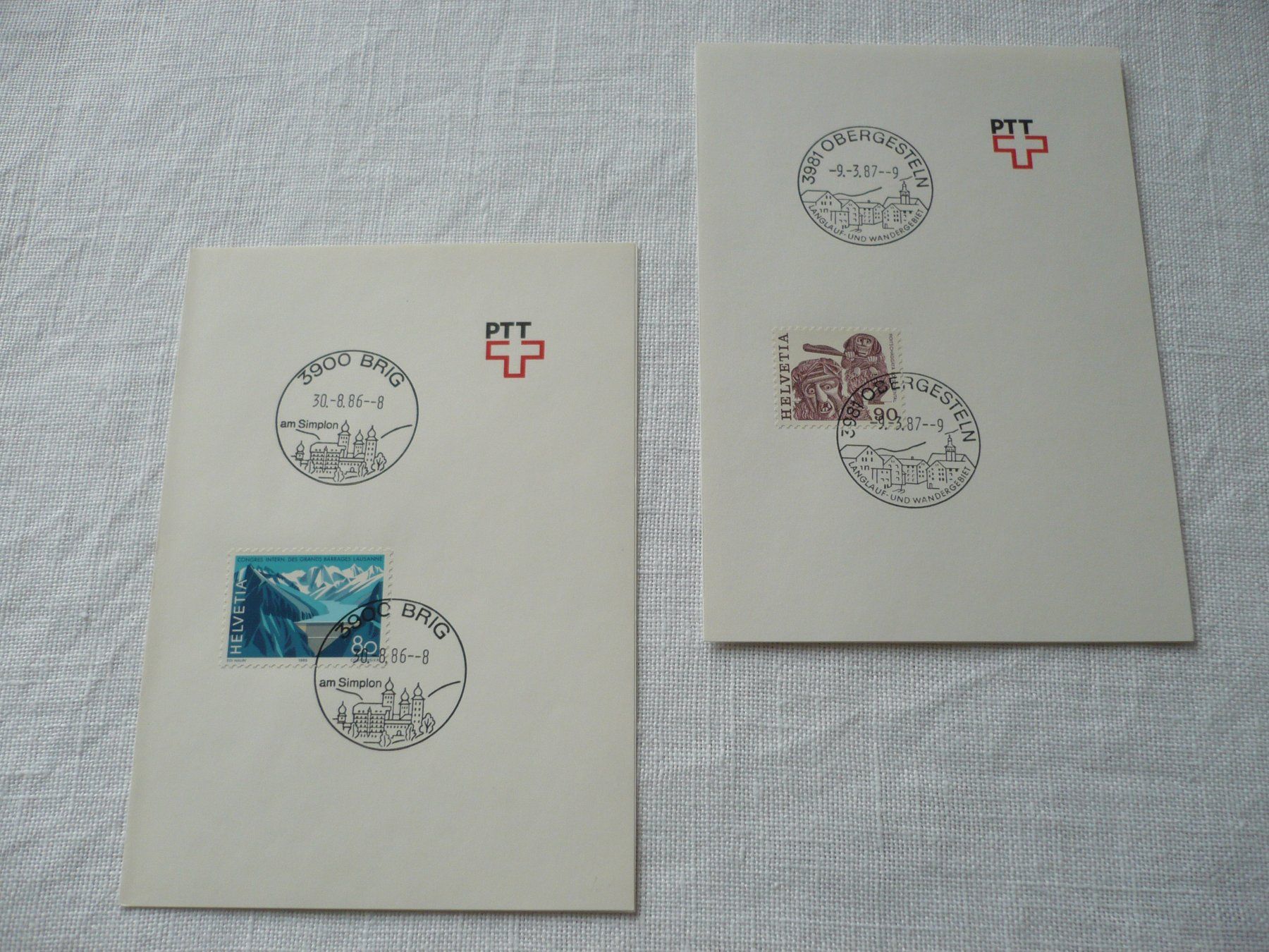 Tutti i francobolli: Werbedatumstempel - ET 3900 Brig / 3981 Obergesteln – Usato da Zürich venduto da saltandpepper008