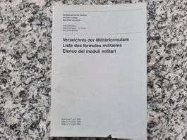 Verzeichnis der Militärformulare