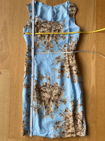 Elegantes Etui Kleid blau/beige