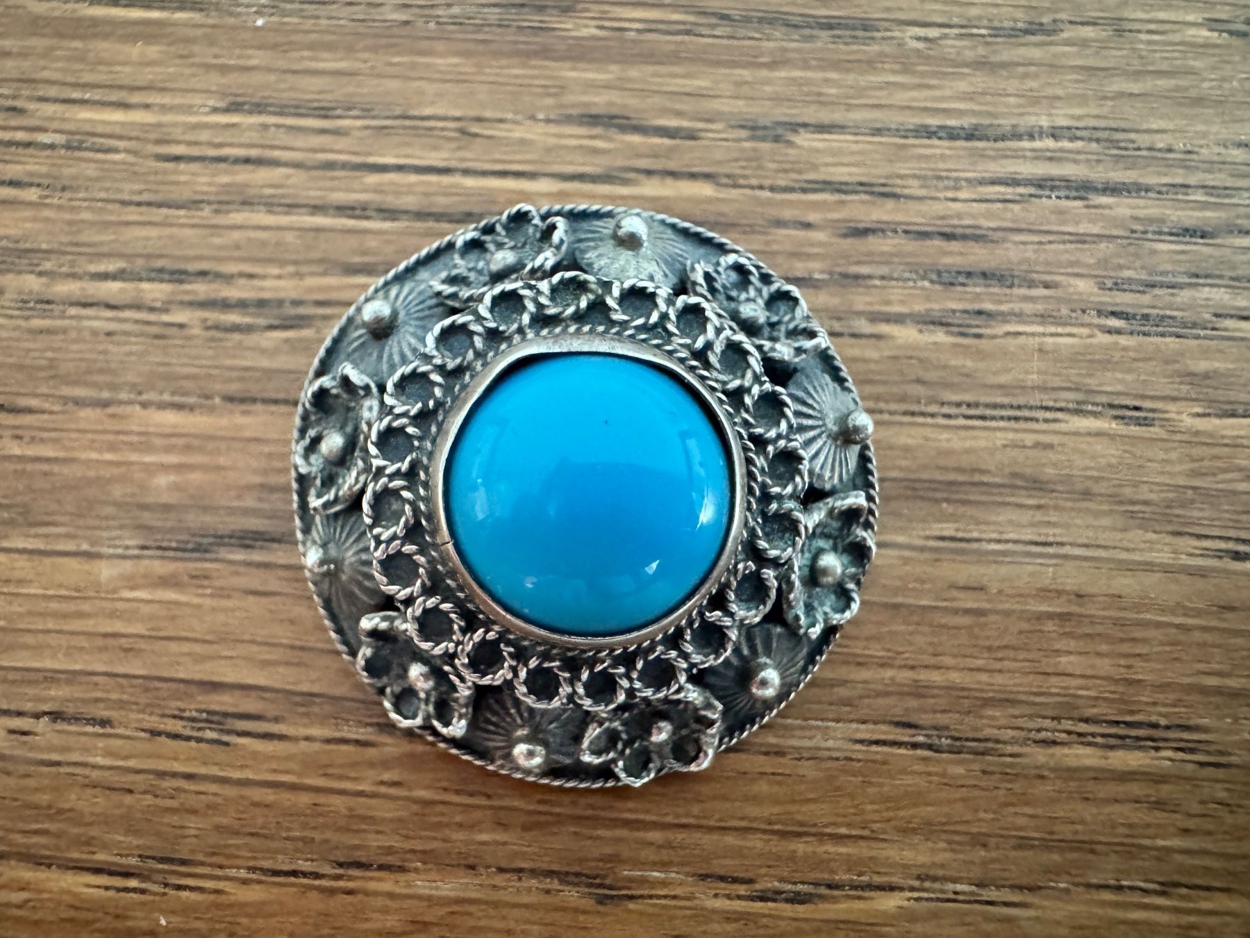 Broschen & Nadeln: Vintage Brosche 800 Silber mit blauem Stein – Gebraucht aus Egg b. Zürich von chantilly-lace 2