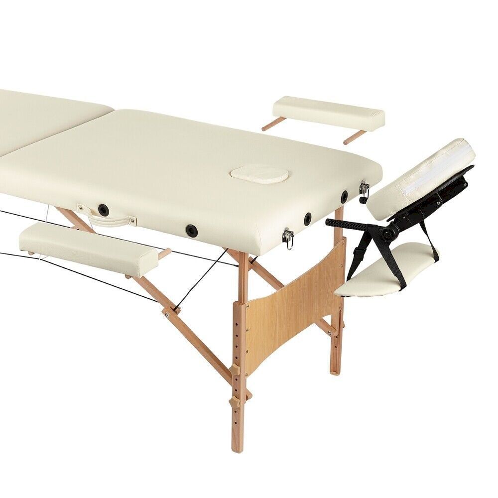 Dispositivi per massaggi: Holz Massageliege 2 Zonen Creme – Nuovo e nell'imballaggio originale da Bottighofen venduto da zaap 1