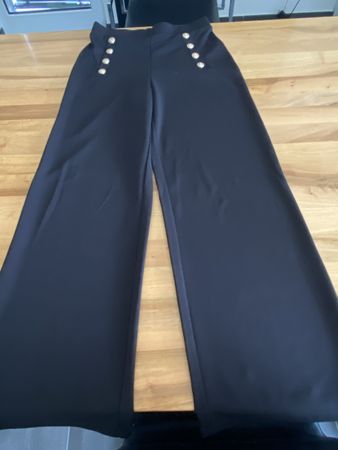 H&M Modische Hose im Matrosen-Stil, Gr. S, schwarz