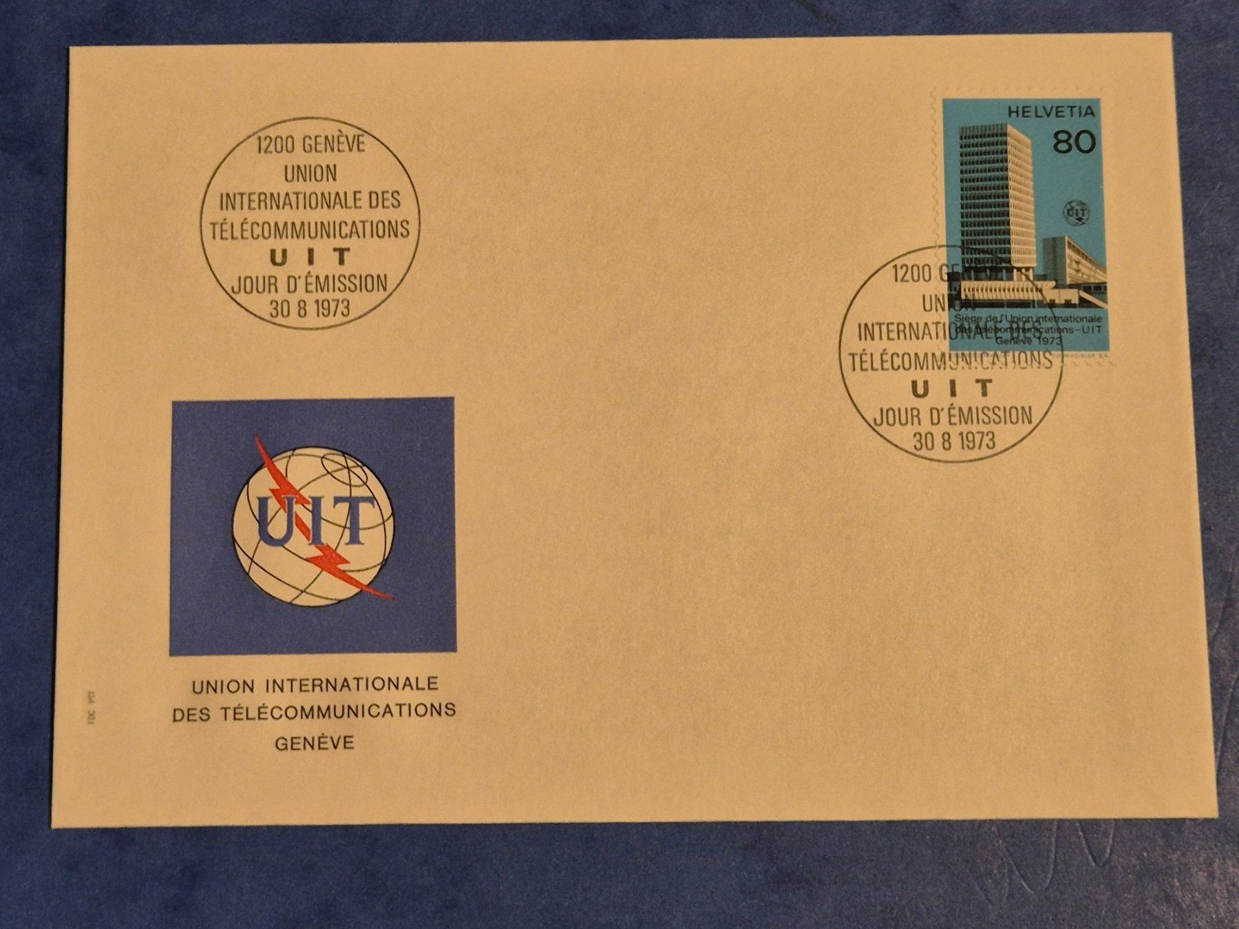 Alle Briefmarken: ErsttagsbriefUnion Internationale Télécommunications 30.8.73 – Gebraucht aus Seewen SZ von SuperpumaDisplayTeam