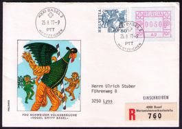 ATM A2+601_R-FDC 25.8.77_4000 Basel_«Vogel Gryff» !