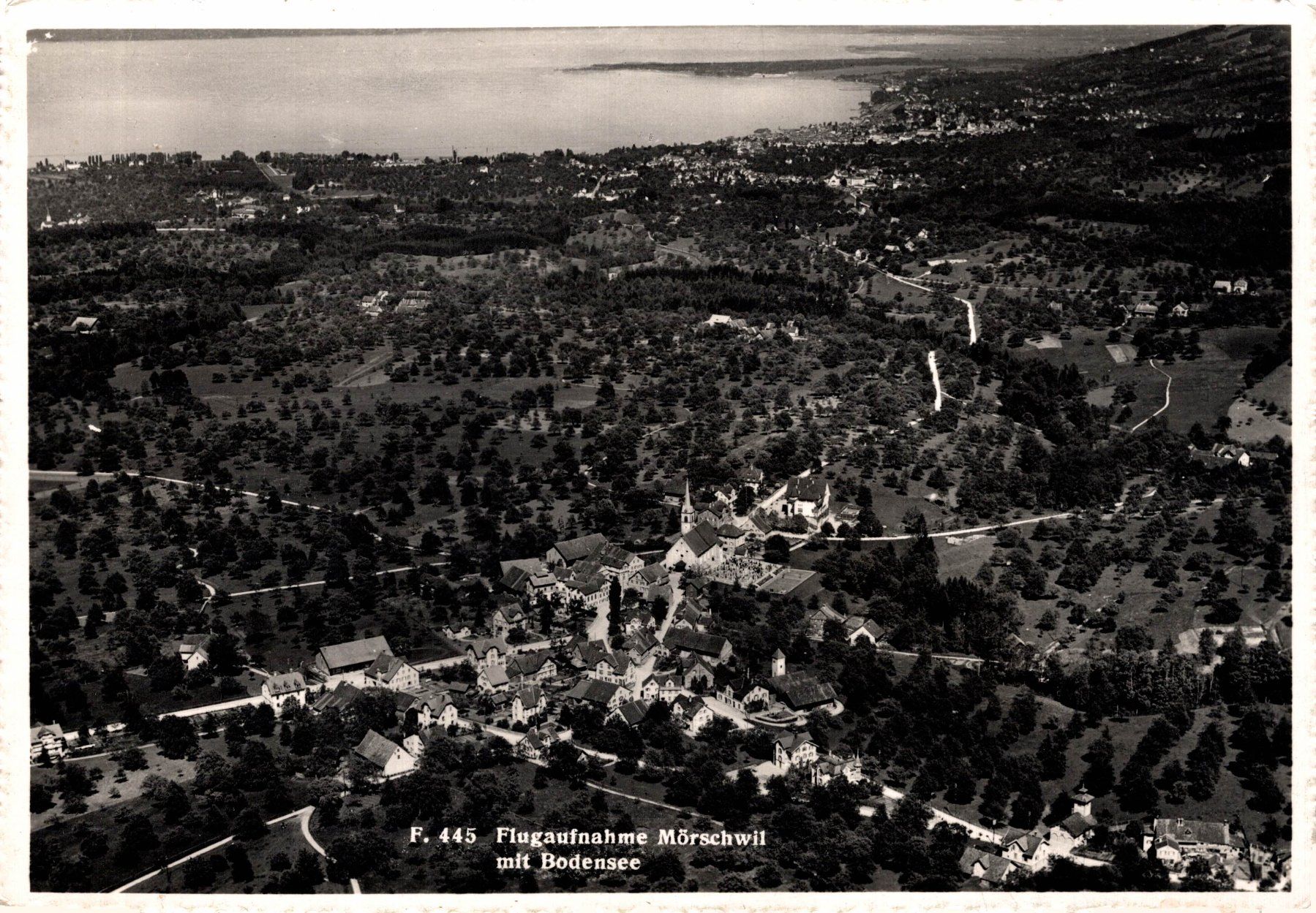 Cartoline postali: Flugaufnahme Mörschwil mit Bodensee – Usato da Bronschhofen venduto da Astore