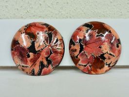 Vintage Ohrclips Clips Ohrschmuck Rot Rosa 80er 90er Jahre