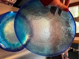 Viele Blaue Glassteller Dekoteller, Essteller, Platzteller