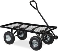 Handwagen flach mit Luftbereifung black