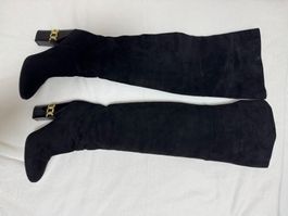 Bottes hautes 36,5 en cuir noir élégantes, parfaites
