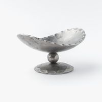 Schale aus Metall, oval, von Hand geschmiedet