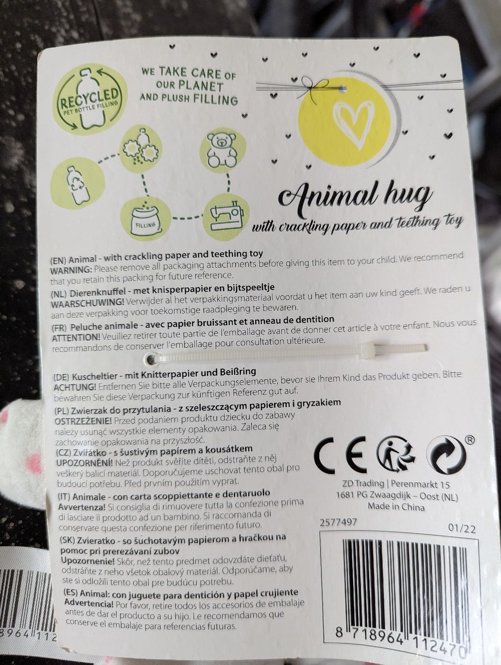 Giocattoli: Einhorn mit Beissring Plüschtier  – Nuovo e nell'imballaggio originale da Bettlach venduto da Costmiri 1