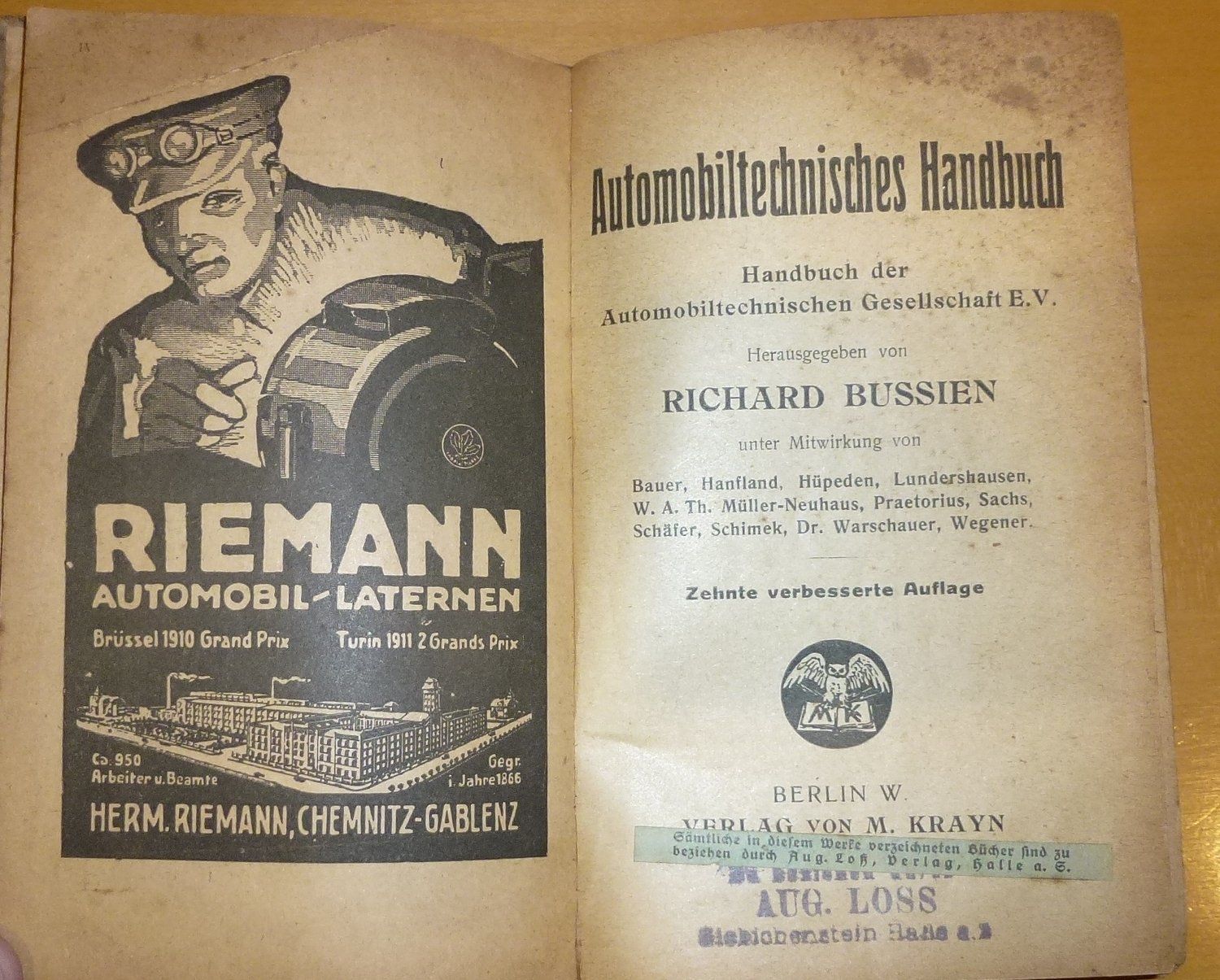 Libri: Automobiltechnisches Handbuch 1920 – Usato da Wetzikon ZH venduto da kleinerfunk 1
