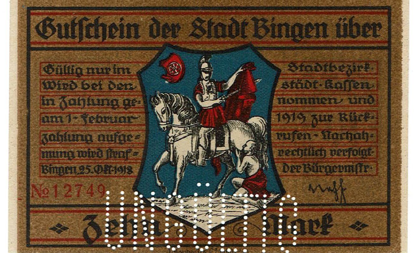 Banconote: Bingen 10 Mark 01.02.1919 VZ+-VZ++ – Usato da Steffisburg venduto da ber_8htf