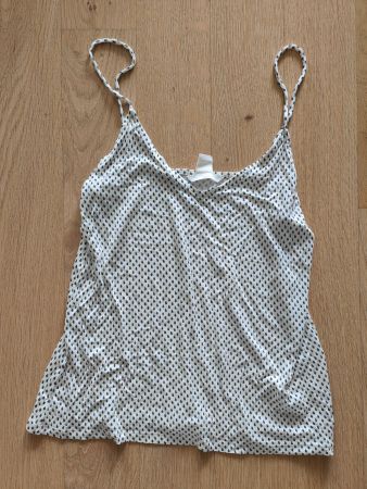 H&M Damen Top Weiss Schwarz Muster XS
