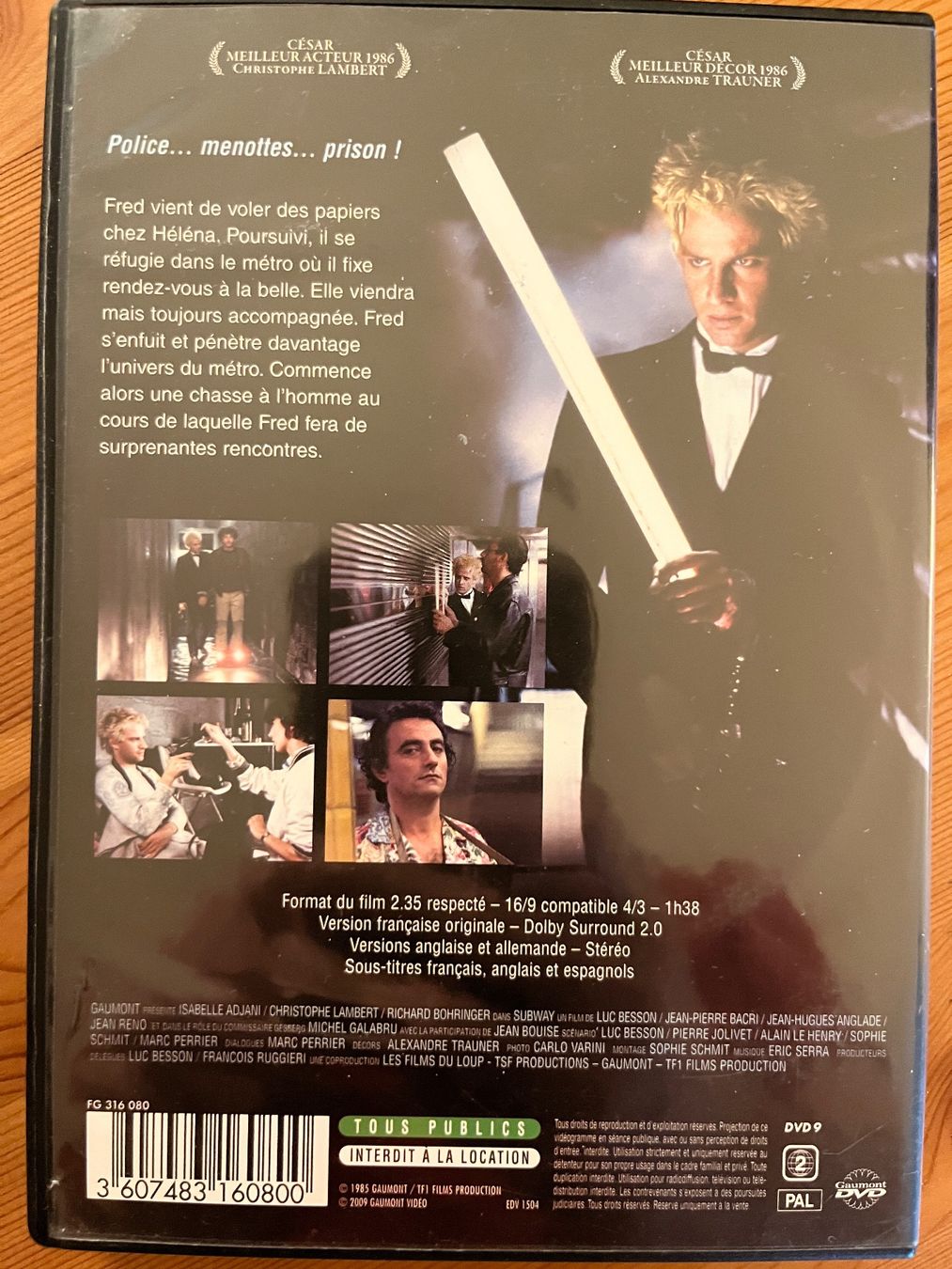 Alle DVDs: SUBWAY - LUC BESSON - ISABELLE ADJANI & CHRISTOPHE LAMBERT – Gebraucht aus Lausanne von sbar224 1