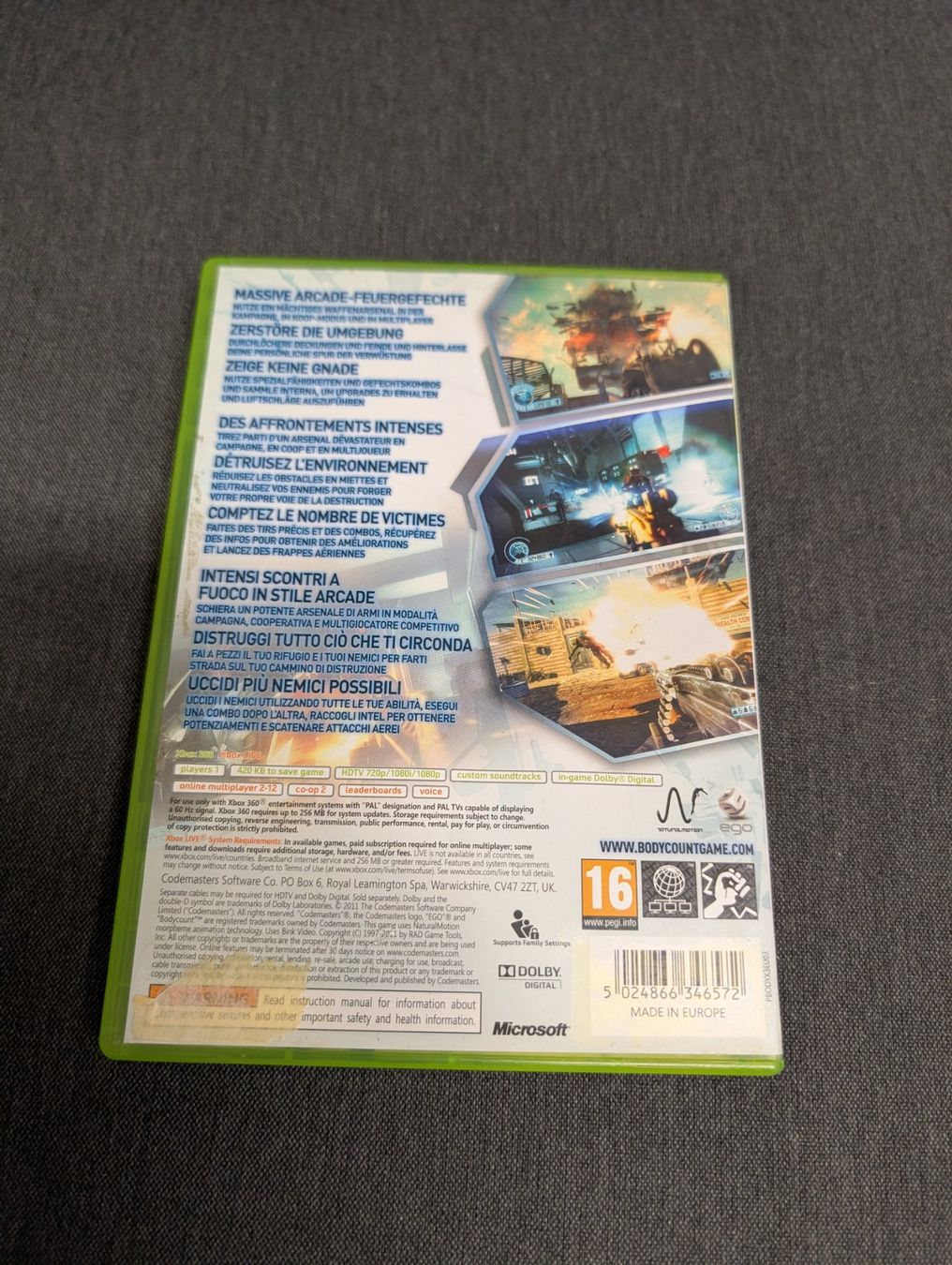 Giochi: Bodycount Microsoft Xbox 360 – Usato da Giubiasco venduto da Ticinerd 1