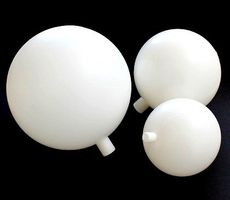 Kunststoff-Kugel mit Hals weiss 10cm (2Stk.)