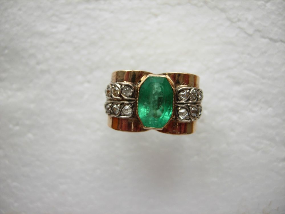 Smaragd Ring Gold Antik