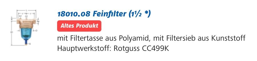 Sanitär: Wasserfilter 1 1/2 Zoll Innengewinde – Neu (gemäss Beschreibung) aus Niedergösgen von elromano74 2