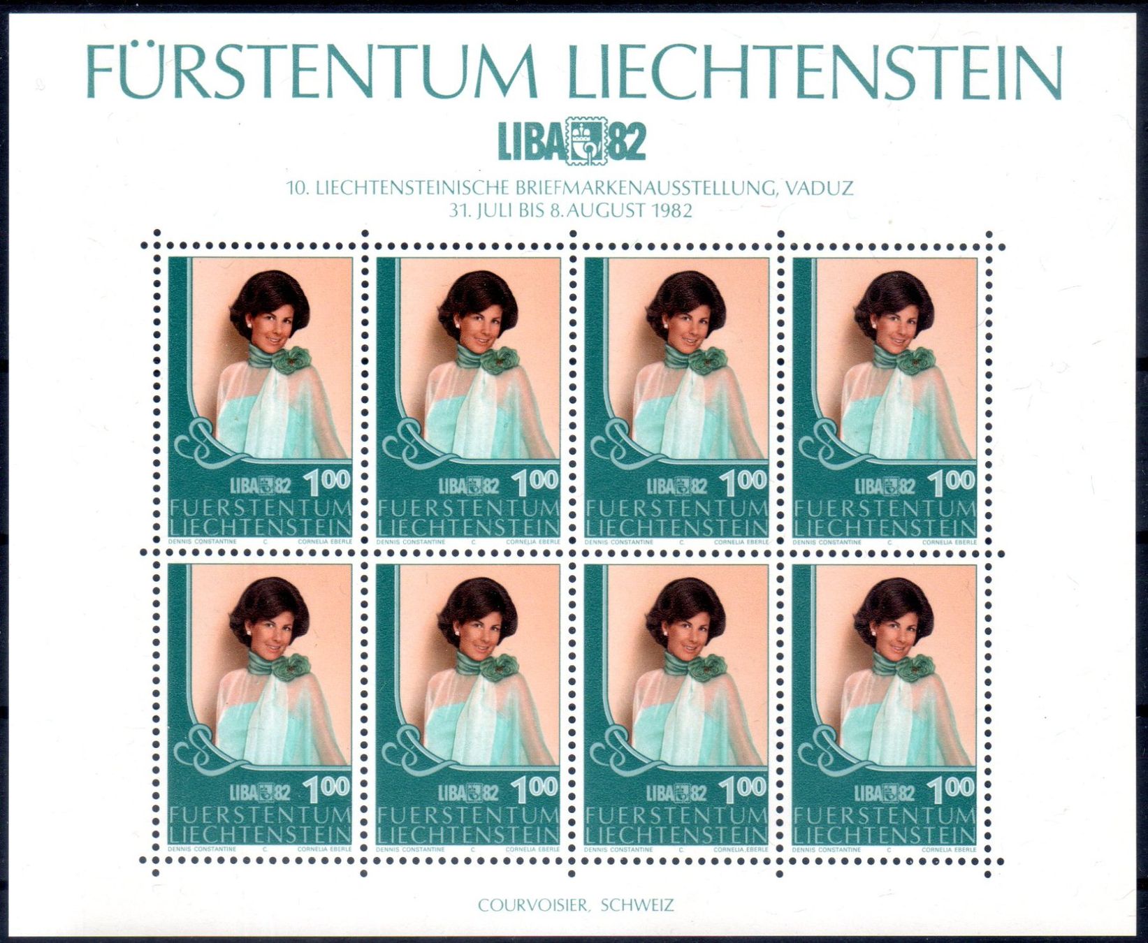 Tutti i francobolli: 1982 LIBA82 KLEINBOGEN MIT ERBPRINZESSIN ** POSTFRISCH ** – Nuovo (secondo la descrizione) da Losone venduto da EM2019