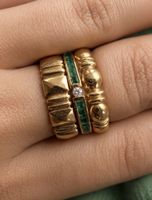 Goldring 750 Grösse 54 Smaragden & Diamant Sommer Schmuck 💍