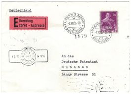 1.20 Fr. J. Jenatsch auf Express von LUZERN nach MÜNCHEN DE