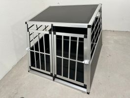 Juskys Hundetransportbox (91 x 96 x 69 cm, Aluminium/MDF)