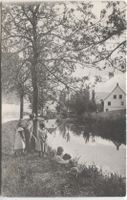 Landwirtschaft/Dorfleben 1920 Kinder am Bach ZH?