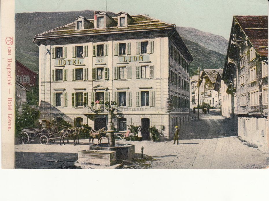Cartoline postali: Hospenthal Löwen ca. 1910 – Usato da Bürglen TG venduto da StampGraf