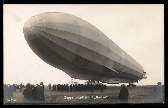 Ansichtskarten: Zeppelin-Luftschiff Hansa vor dem Start – Gebraucht aus Berlin von bartko-reher