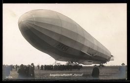 Zeppelin-Luftschiff Hansa vor dem Start