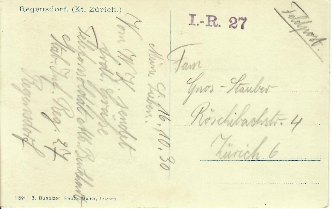Cartoline postali: Regensdorf – Usato da Hochdorf venduto da Ziegel-16 1