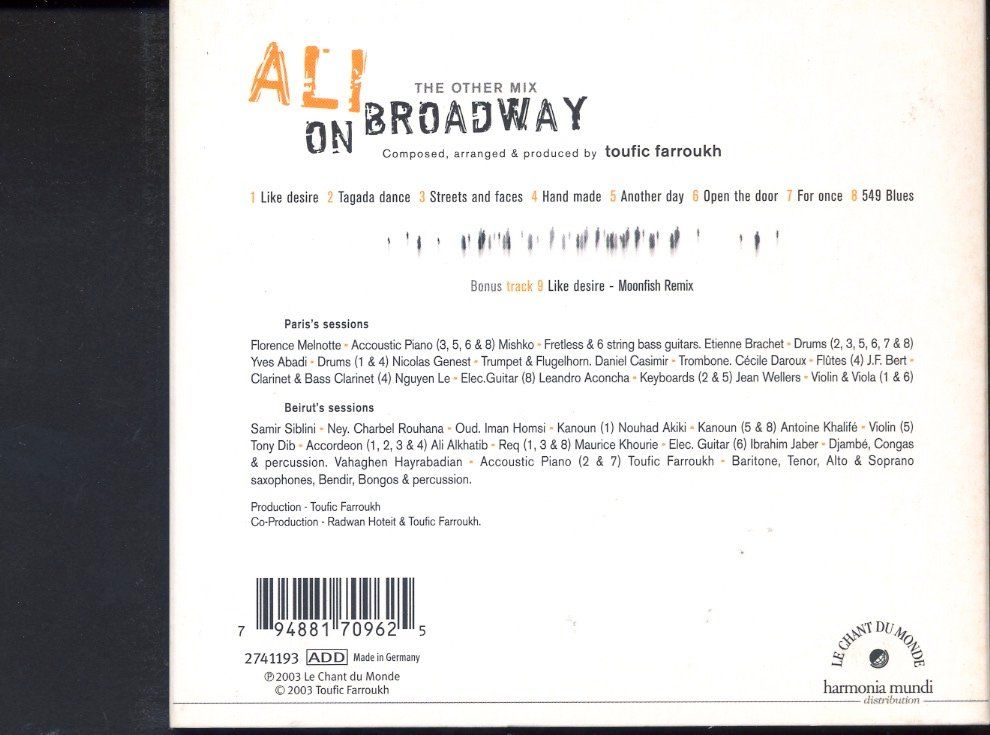 CDs: Ali On Broadway - Toufic Farroukh – Gebraucht aus Delémont von MaxPlan 1
