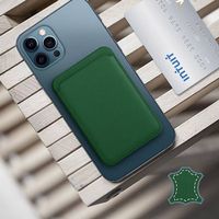 Porte-carte Magnétique en Cuir avec MagSafe pour iPhone Vert