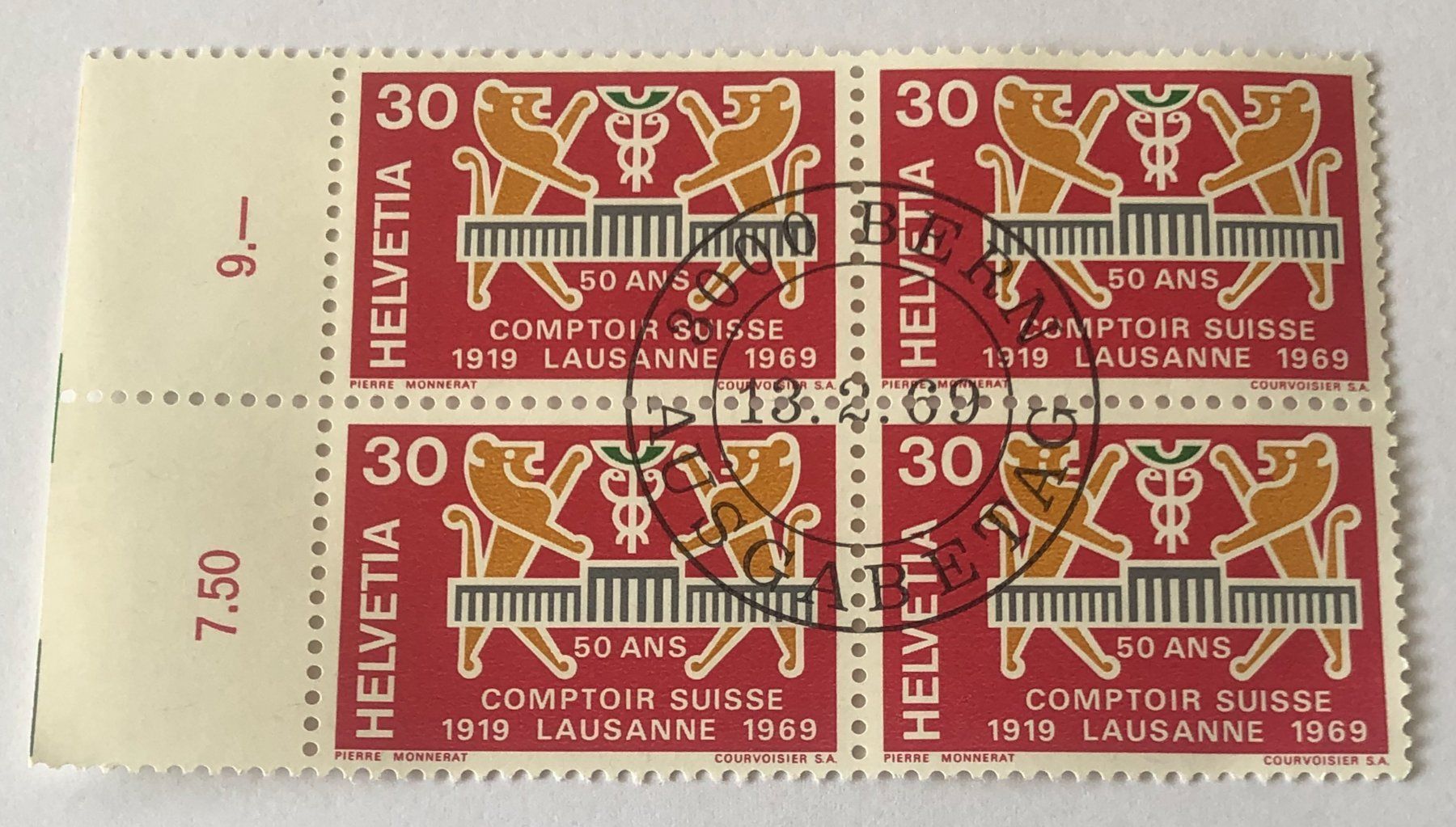 Tutti i francobolli: 4 er Block Nr.463 mit Vollstempel Bern – Usato da Aarau venduto da Billa007