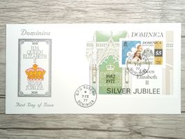 TR87 Enveloppe + Timbre Dominica 1977 Silver Jubilee QE2