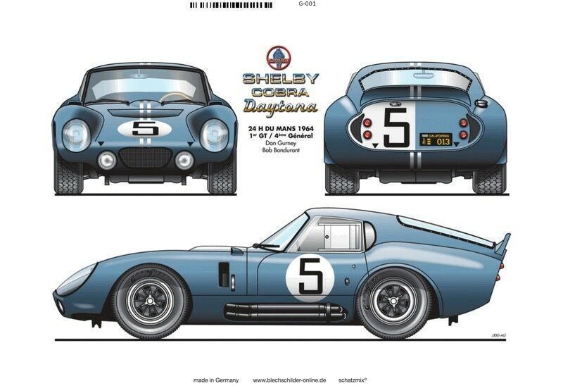 Schilder: Blechschild-SHELBY COBRA DAYTONA – Neu und originalverpackt aus Rupperswil von big-one-sale