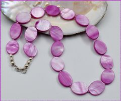 ♛ Perlmutt Collier ca. 47 cm 925 Silber